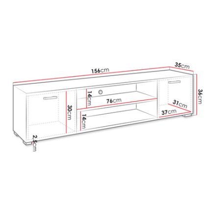 Tv-bord GIMREN 36x156 cm hvid