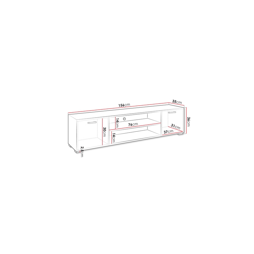 Tv-bord GIMREN 36x156 cm hvid
