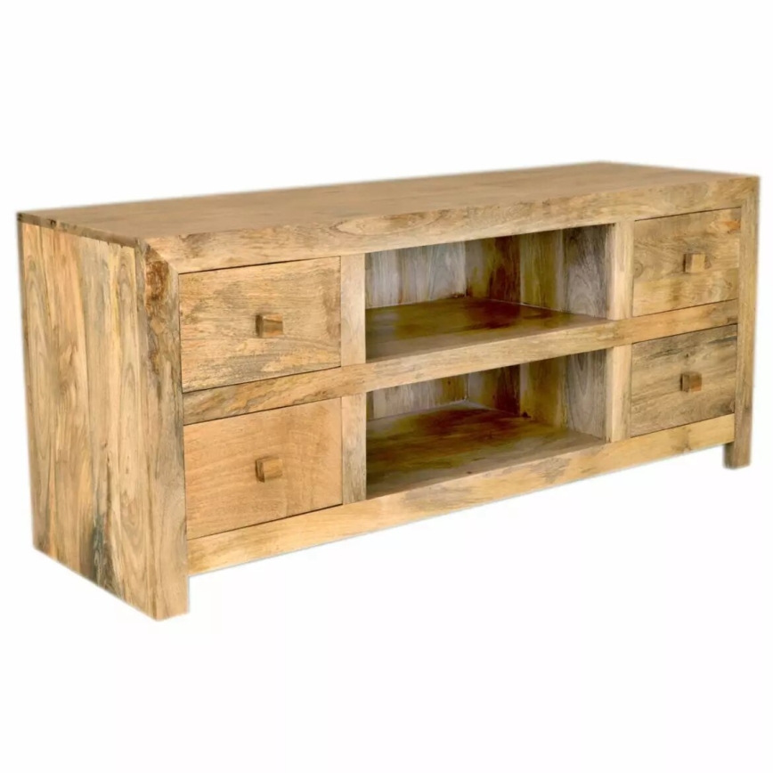 Tv-bord HINA 60x140 cm massivt træ/mangotræ