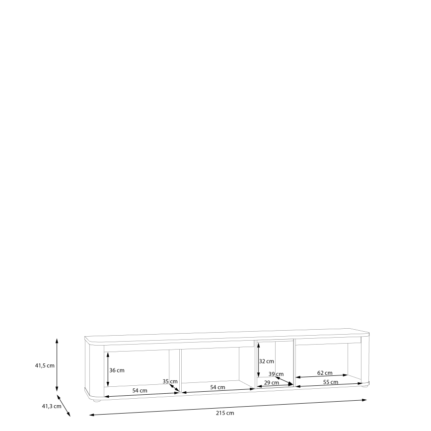 TV-bord INAR sort/brun