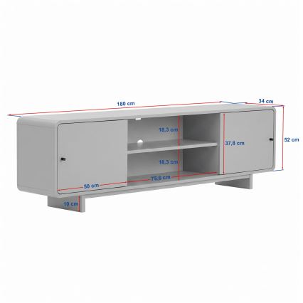 TV-bord KABIN 180x34 cm egetræ