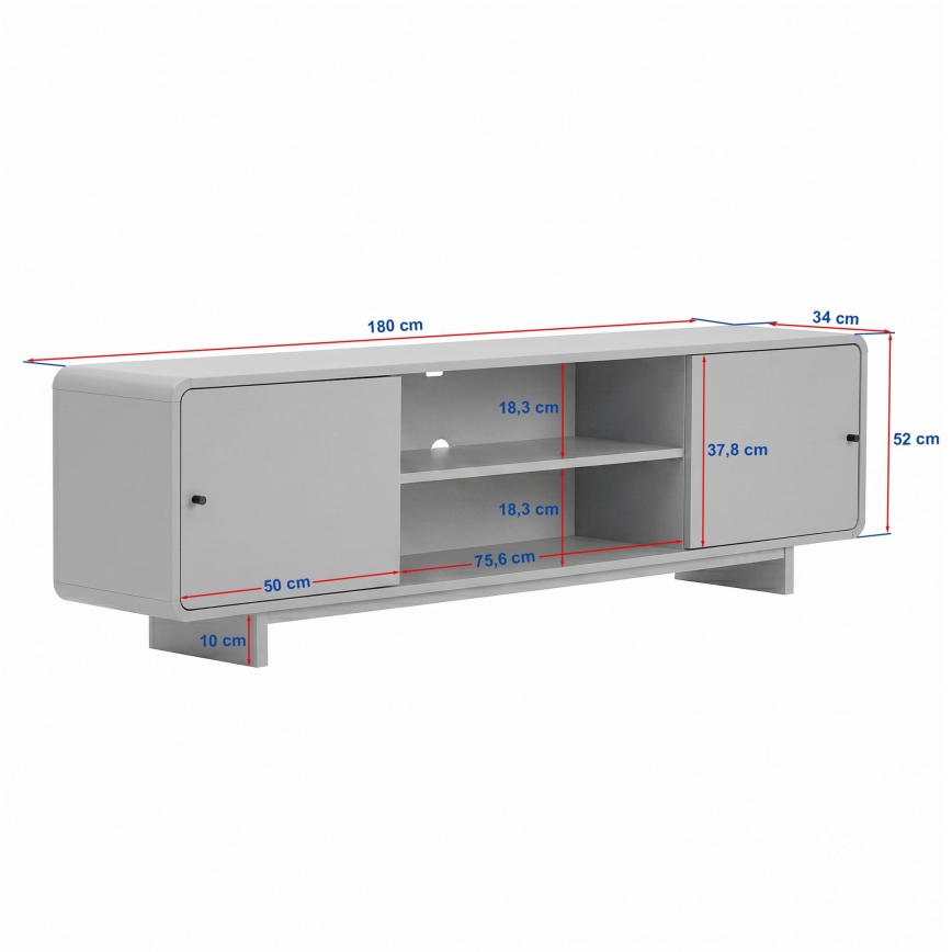 TV-bord KABIN 180x34 cm egetræ