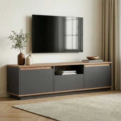 TV-bord KREDE 160x30 cm antracit/fyrretræ