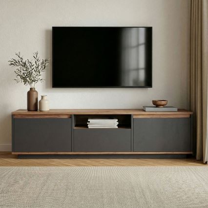 TV-bord KREDE 160x30 cm antracit/fyrretræ
