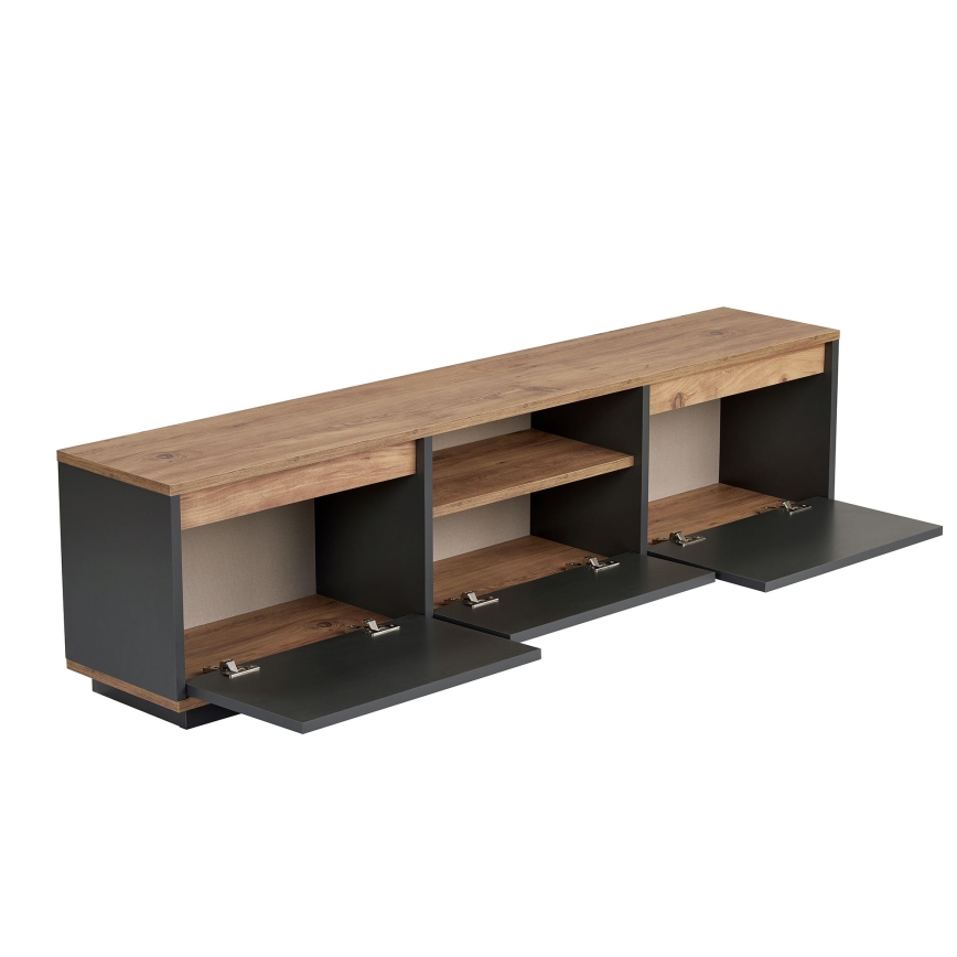 TV-bord KREDE 160x30 cm antracit/fyrretræ
