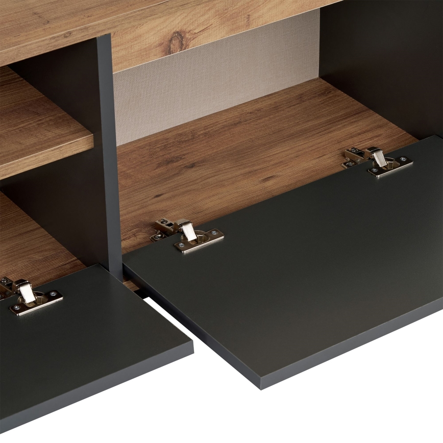 TV-bord KREDE 160x30 cm antracit/fyrretræ