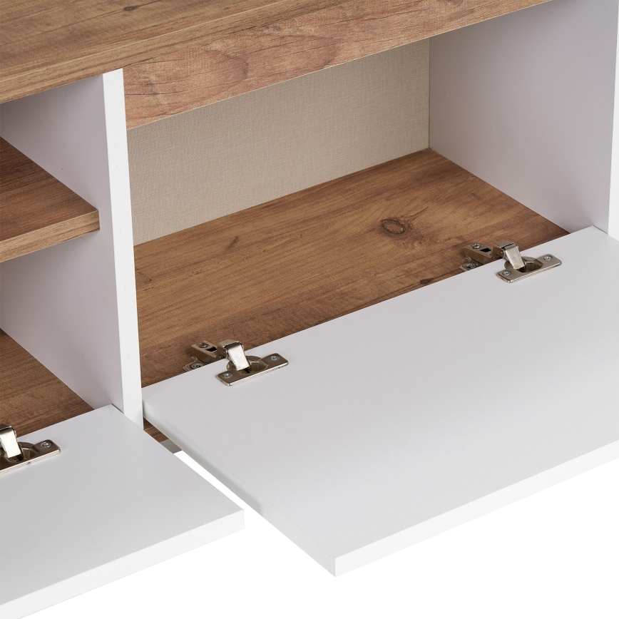 TV-bord KREDE 160x30 cm hvid/fyrretræ
