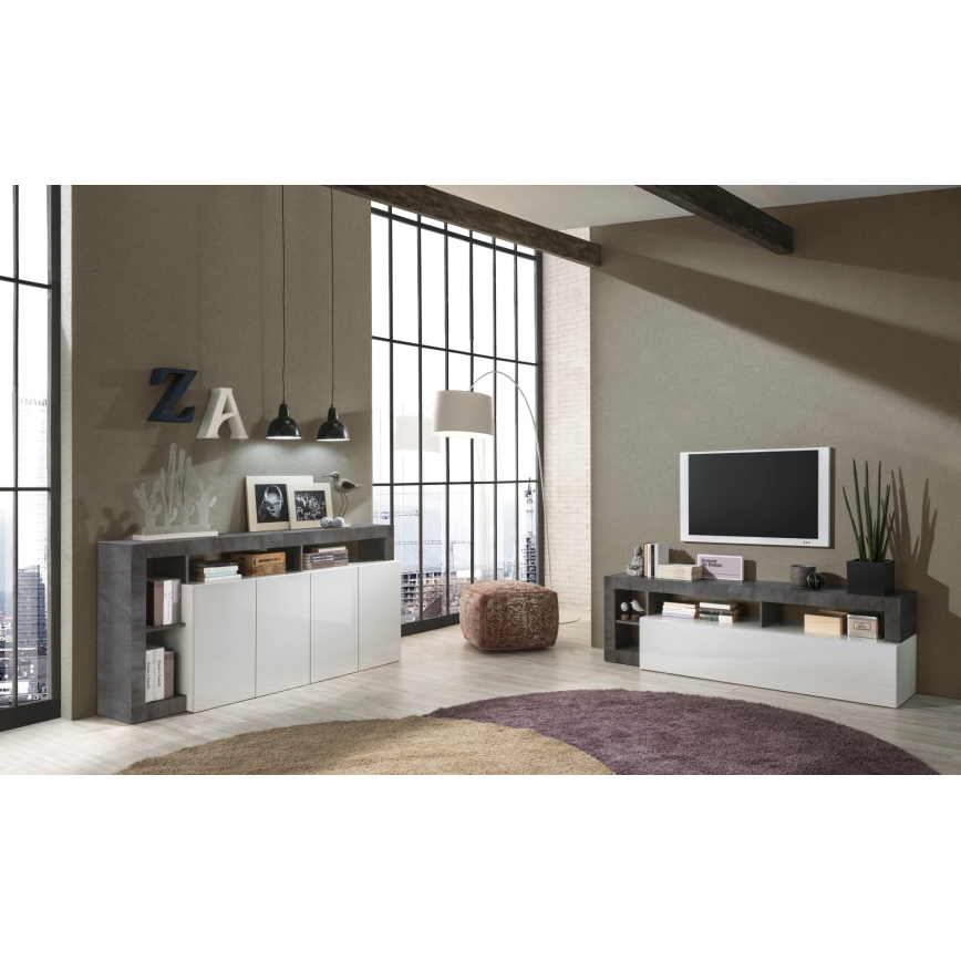 TV-bord LENOR hvid/antracit