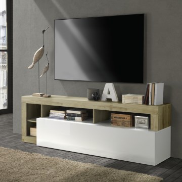 TV-bord LENOR hvid/lys eg