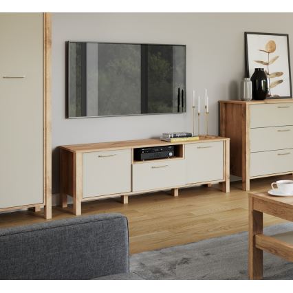 TV-bord MENTA 138x49 cm wotan-eg/grå