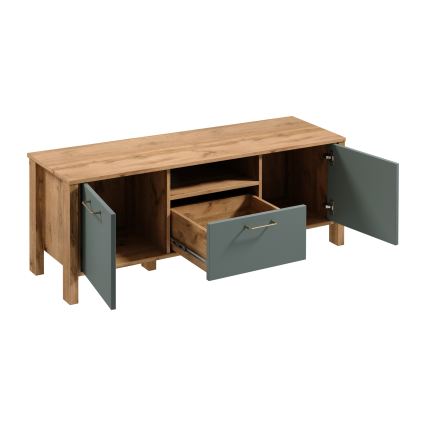 TV-bord MENTA 138x49 cm Wotan-eg/grøn