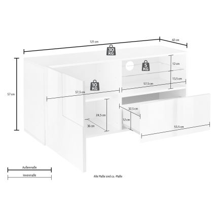 TV-bord SERIAN hvid