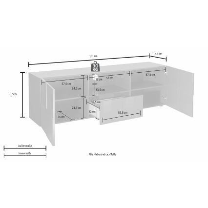 TV-bord SERIAN hvid