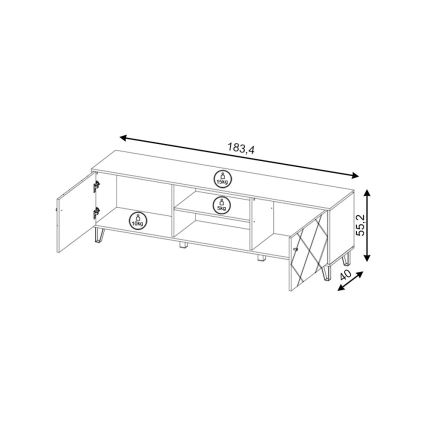 TV-bord SULA artisan-eg/hvid