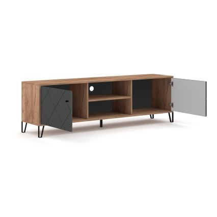 TV-bord SULA craft-eg/sort