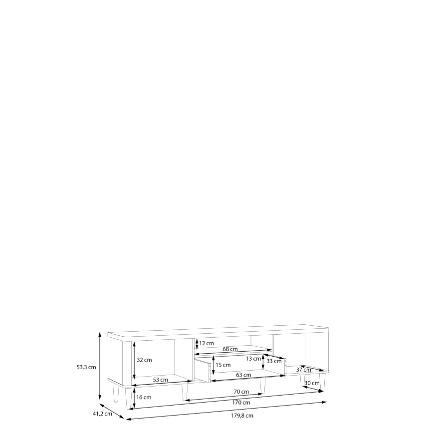 TV-bord VIRO brun/beige