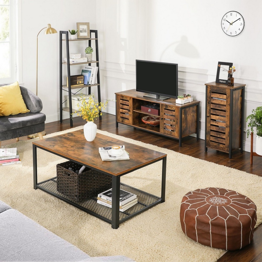 TV-bord VOLTAR brun/sort