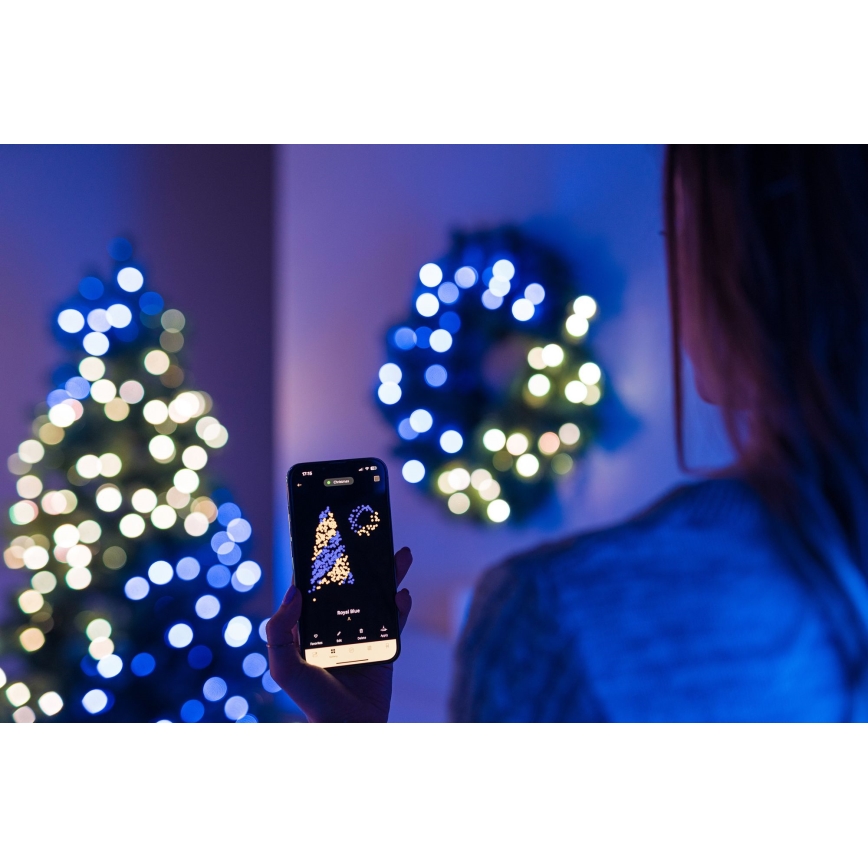 Twinkly - LED RGB Dæmpbar Julekrans 50xLED diameter 60 cm Wi-Fi