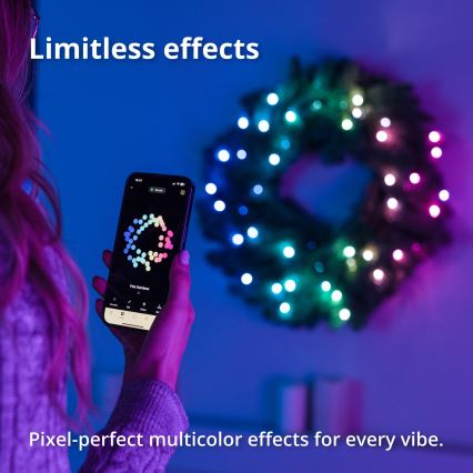 Twinkly - LED RGB Dæmpbar Julekrans 50xLED diameter 60 cm Wi-Fi
