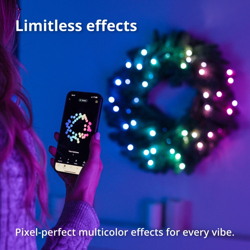 Twinkly - LED RGB Dæmpbar Julekrans 50xLED diameter 60 cm Wi-Fi