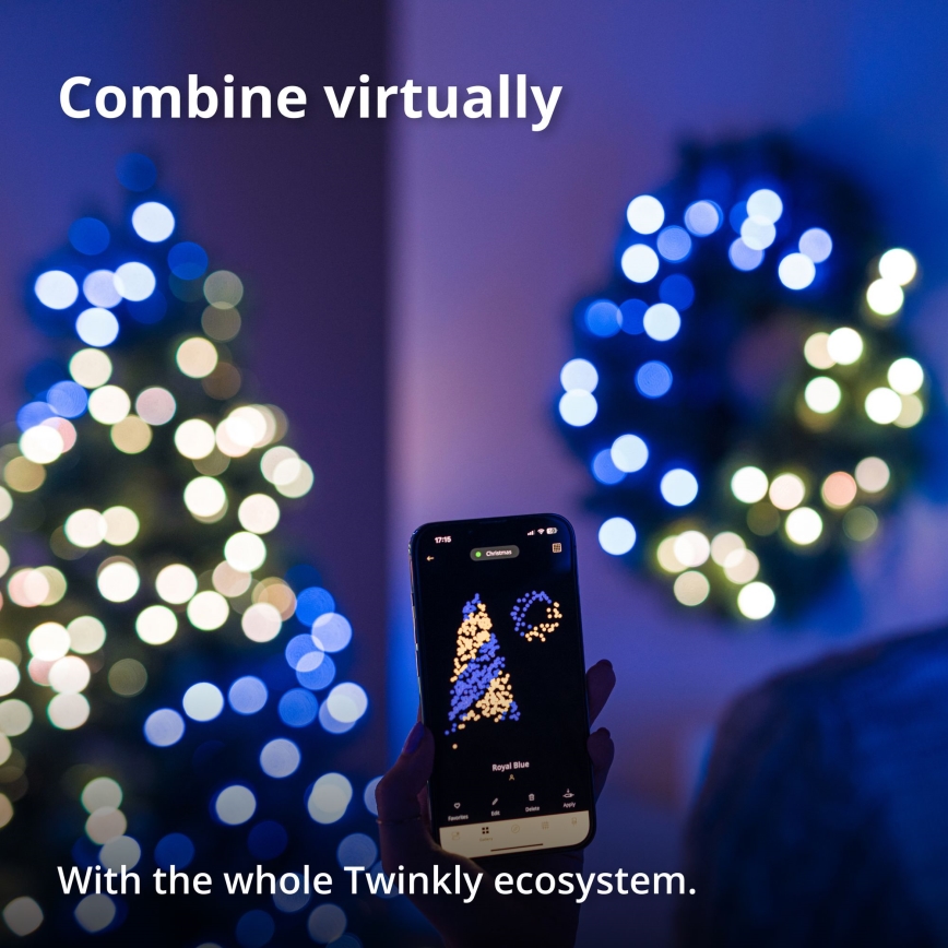 Twinkly - LED RGB Dæmpbar Julekrans 50xLED diameter 60 cm Wi-Fi