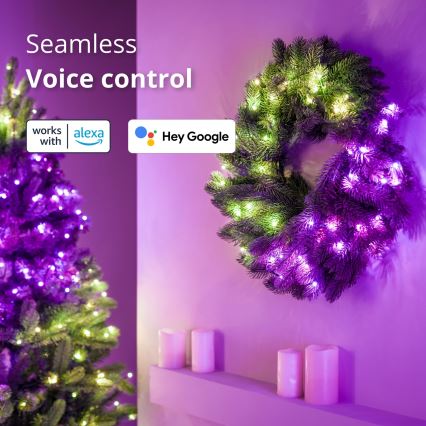 Twinkly - LED RGB Dæmpbar Julekrans 50xLED diameter 60 cm Wi-Fi