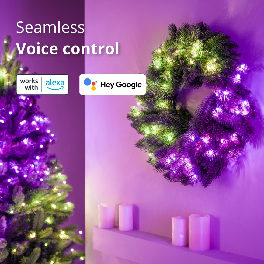 Twinkly - LED RGB Dæmpbar Julekrans 50xLED diameter 60 cm Wi-Fi