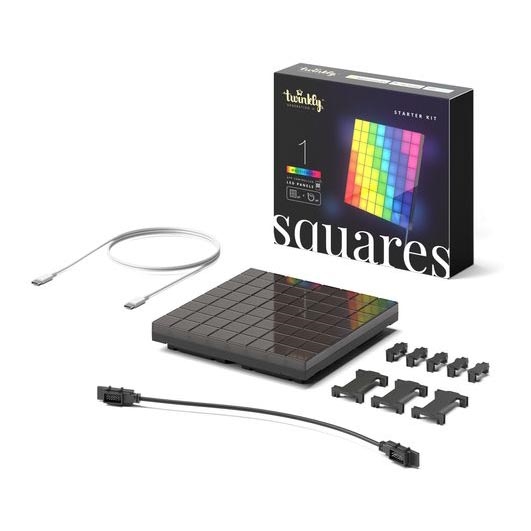 Twinkly - LED RGB Panel dæmpbart SQUARES 64xLED 16x16 cm Wi-Fi