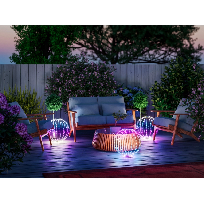 Twinkly - dæmpbar LED RGBW udendørs dekoration SPHERE 210xLED IP44 Wi-Fi