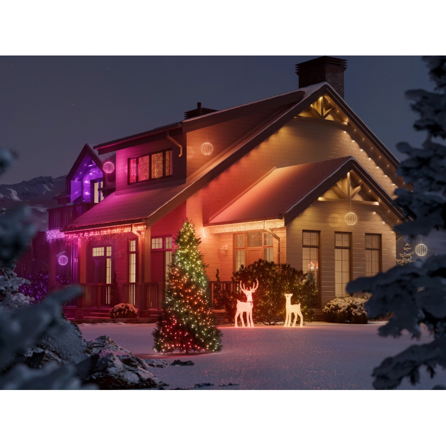 Twinkly - dæmpbar LED RGBW udendørs dekoration SPHERE 210xLED IP44 Wi-Fi