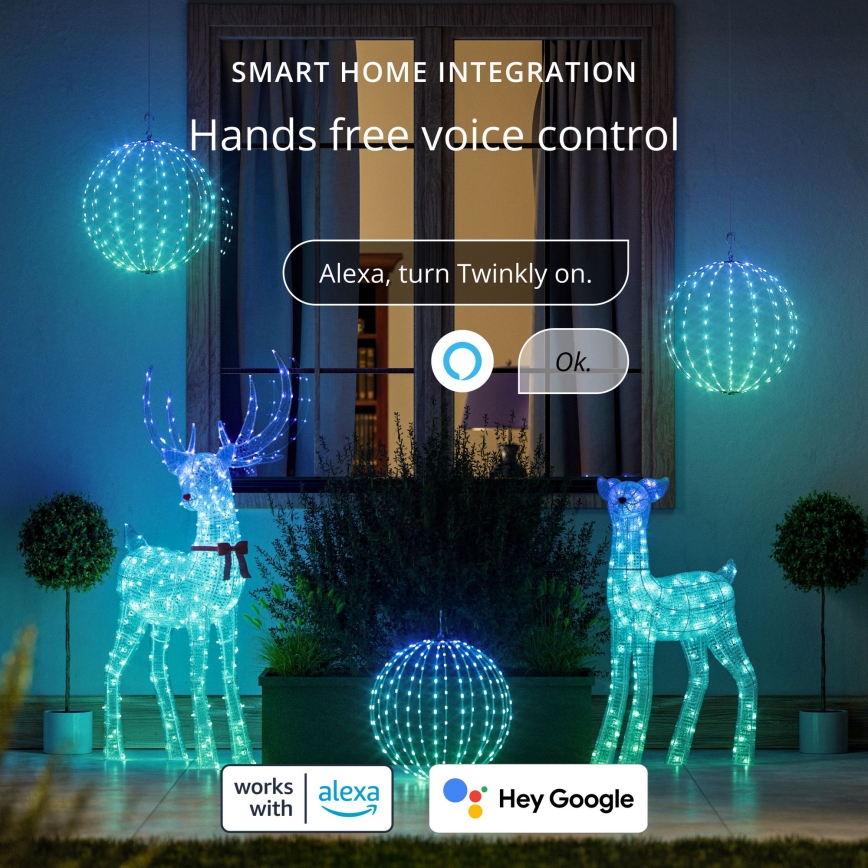 Twinkly - dæmpbar LED RGBW udendørs dekoration SPHERE 210xLED IP44 Wi-Fi