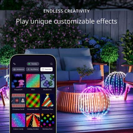 Twinkly - dæmpbar LED RGBW udendørs dekoration SPHERE 210xLED IP44 Wi-Fi
