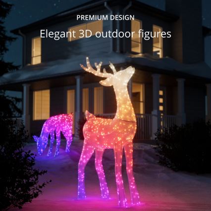 Twinkly TW3RS200SPP-TEU - Udendørs LED rensdyr m. RGBW-farver dæmpbar  240xLED IP44 Wi-Fi