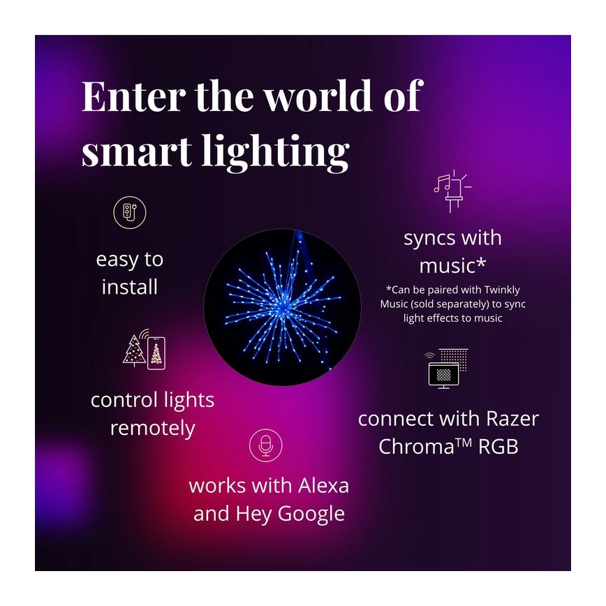 Twinkly - LED RGB Dæmpbar udendørs julestjerne SPRITZER 200xLED IP44 Wi-Fi
