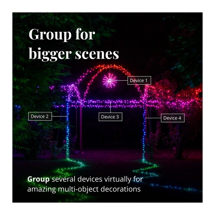 Twinkly - LED RGB Dæmpbar udendørs julestjerne SPRITZER 200xLED IP44 Wi-Fi