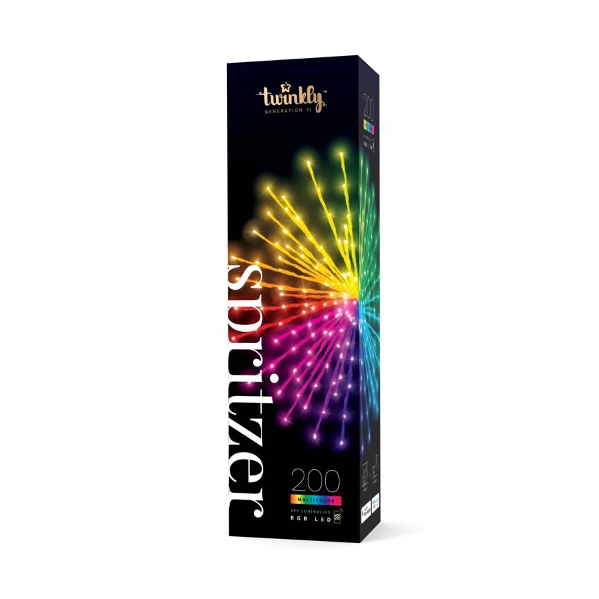Twinkly - LED RGB Dæmpbar udendørs julestjerne SPRITZER 200xLED IP44 Wi-Fi