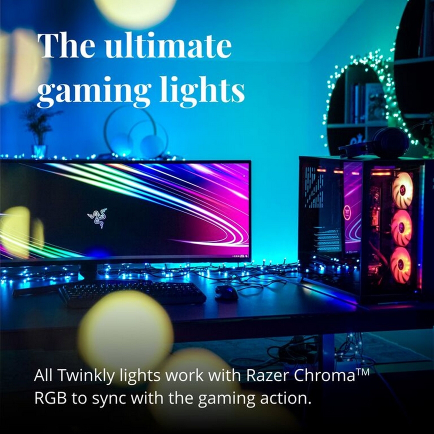 Twinkly - LED RGBW Dæmpbar udendørs julekæde CLUSTER 400xLED 9,5m IP44 Wi-Fi