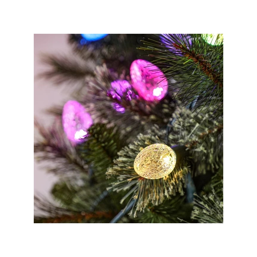 Twinkly - Udendørs LED lyskæde m. RGB-farver dæmpbar FACETED 40xLED 14,5 m IP44 Wi-Fi