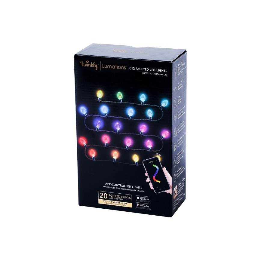 Twinkly - LED RGB Dæmpbar udendørs julekæde FACETED 80xLED 26,5 m IP44 Wi-Fi