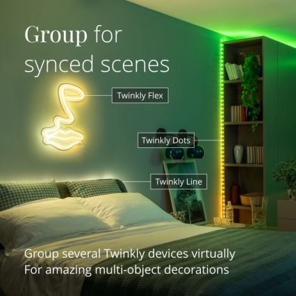 Twinkly - LED RGB Lysbånd dæmpbart DOTS 60xLED 3 m Wi-Fi USB