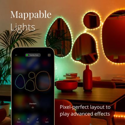 Twinkly - LED RGB Lysbånd dæmpbart DOTS 60xLED 3 m Wi-Fi USB