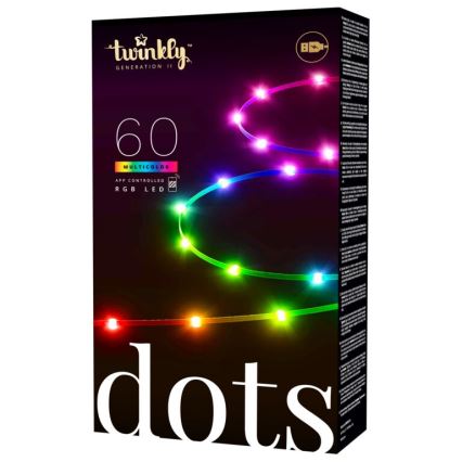 Twinkly - LED RGB Lysbånd dæmpbart DOTS 60xLED 3 m Wi-Fi USB