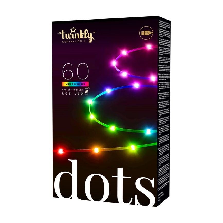Twinkly - LED RGB Lysbånd dæmpbart DOTS 60xLED 3 m Wi-Fi USB