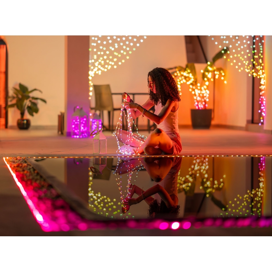 Twinkly - LED RGB Dæmpbar julelys DOTS 60xLED 7 m USB Wi-Fi