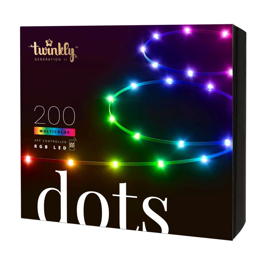 Twinkly - LED RGB Udendørs dæmpbar lysbånd DOTS 200xLED 10 m IP44 WiFi