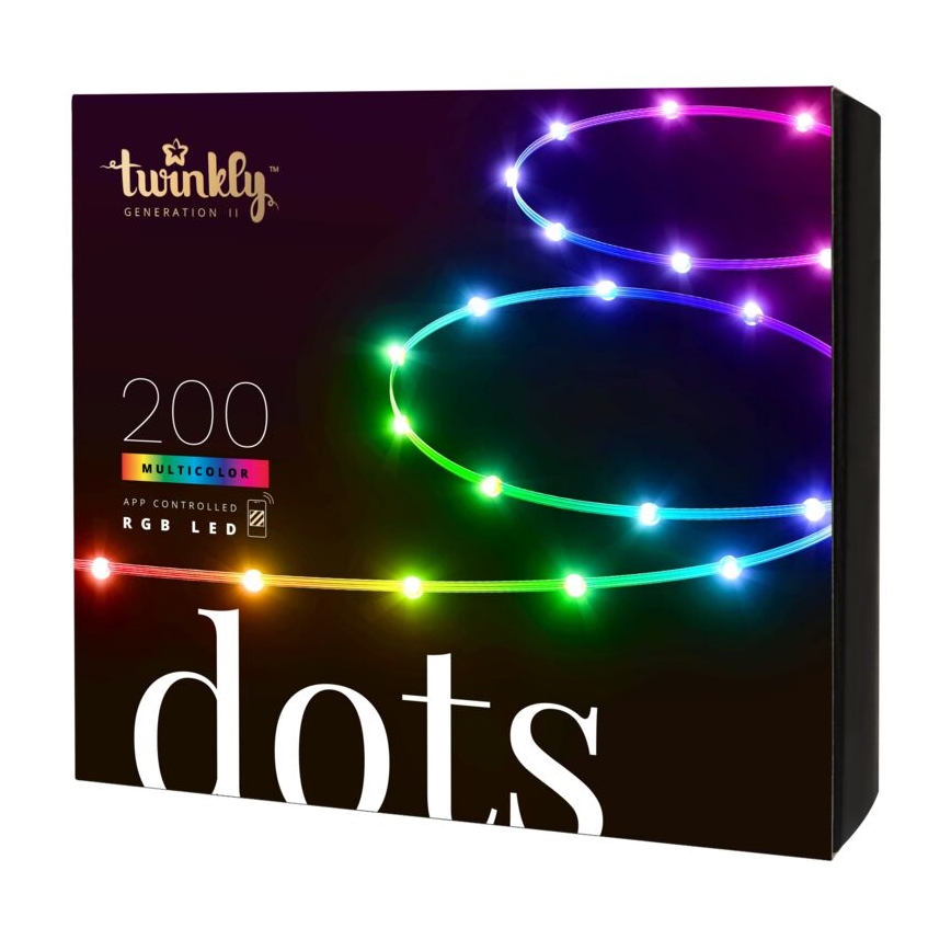 Twinkly - LED RGB Udendørs dæmpbar lysbånd DOTS 200xLED 10 m IP44 Wi-Fi