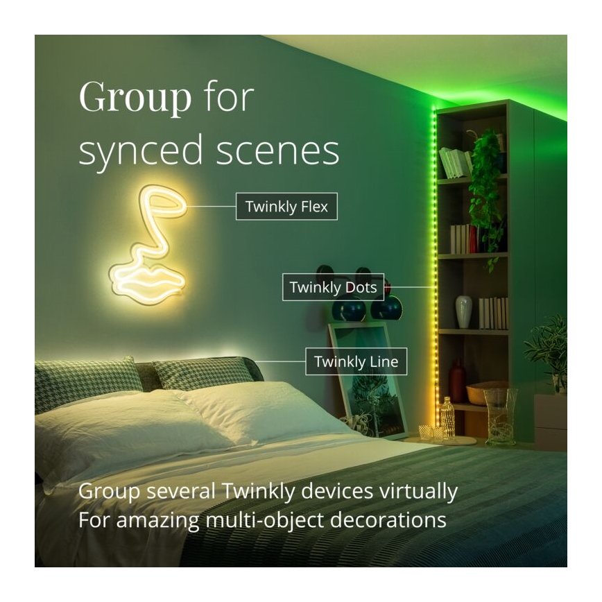 Twinkly - LED RGB Udendørs dæmpbar lysbånd DOTS 400xLED 20 m IP44 Wi-Fi