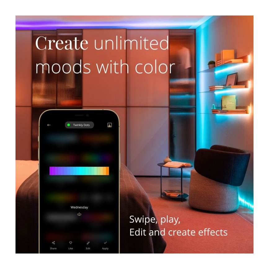 Twinkly - LED RGB Udendørs dæmpbar lysbånd DOTS 400xLED 20 m IP44 Wi-Fi