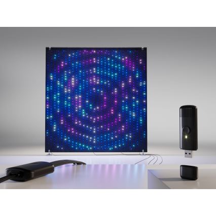 Twinkly - LED RGBW Dæmpbar udendørs julegardin LIGHTWALL 1120xLED 2,6x2,7 m IP44 Wi-Fi + Music Dongle