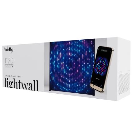 Twinkly - LED RGBW Dæmpbar udendørs julegardin LIGHTWALL 1120xLED 2,6x2,7 m IP44 Wi-Fi + Music Dongle